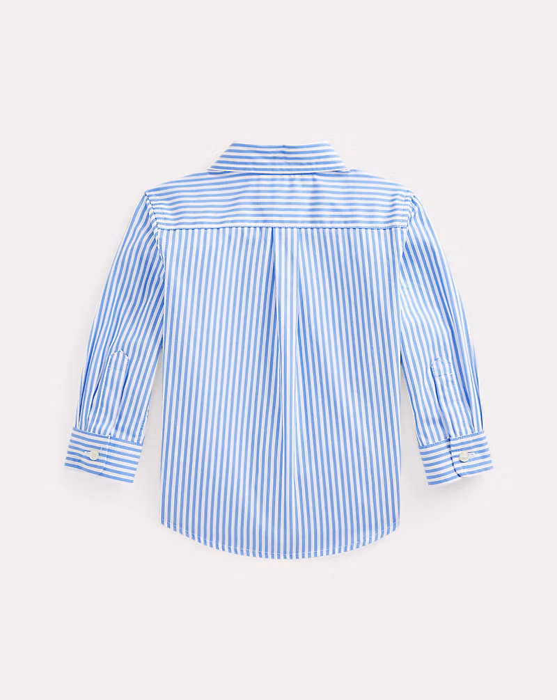 ストライプド コットン ポプリン シャツ