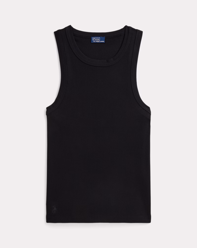 ストレッチ コットン リブ タンク