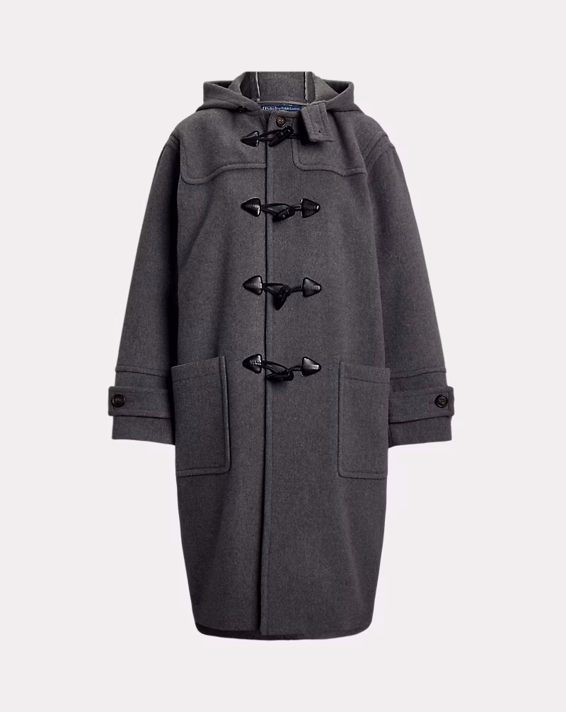 ウール フーデッド トグル コート