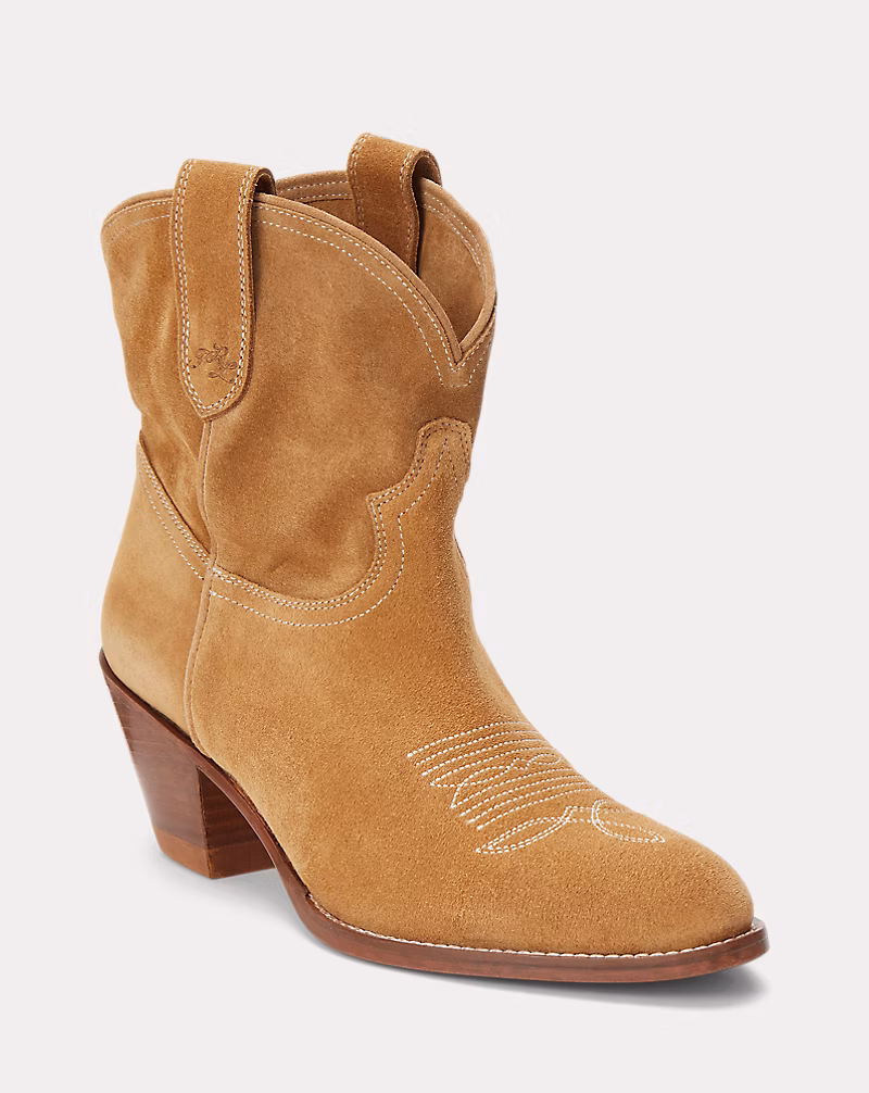 カーフスキン スエード ウエスタン ブーツ