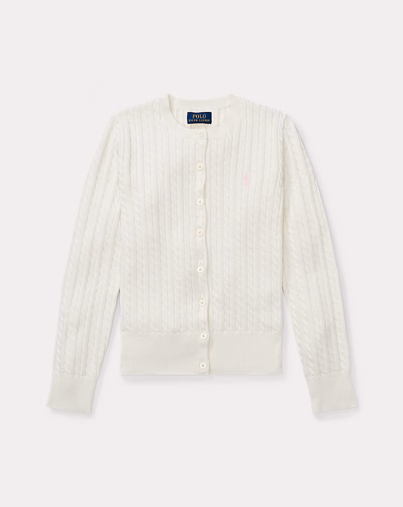 ミニケーブル コットン カーディガン