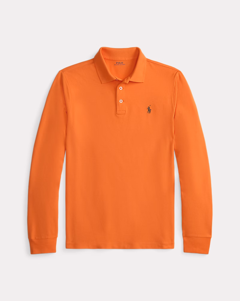 カスタム スリム フィット ストレッチ メッシュ ポロシャツ