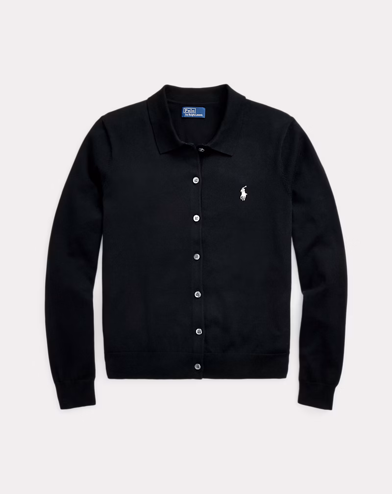 ポロカラー ボタンド カーディガン