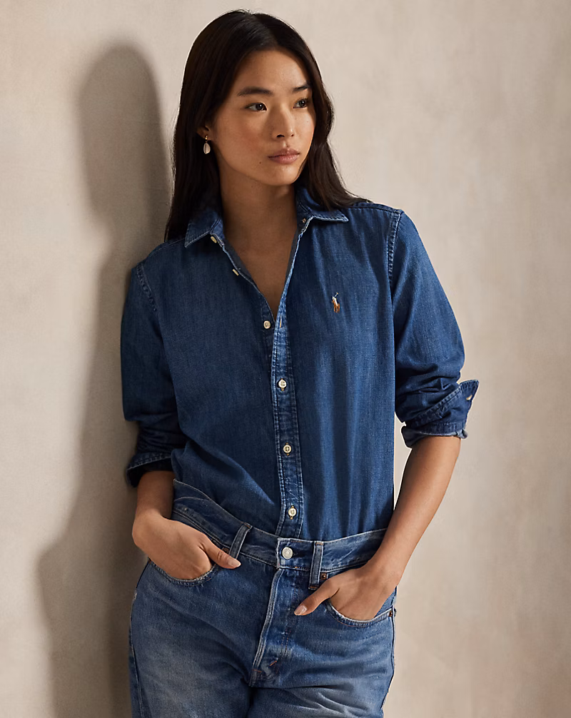 スリム フィット デニム シャツ