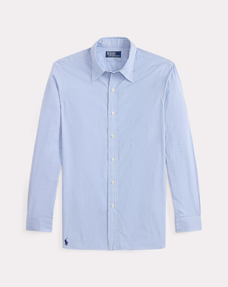 クラシック フィット ストライプド ポプリン シャツ