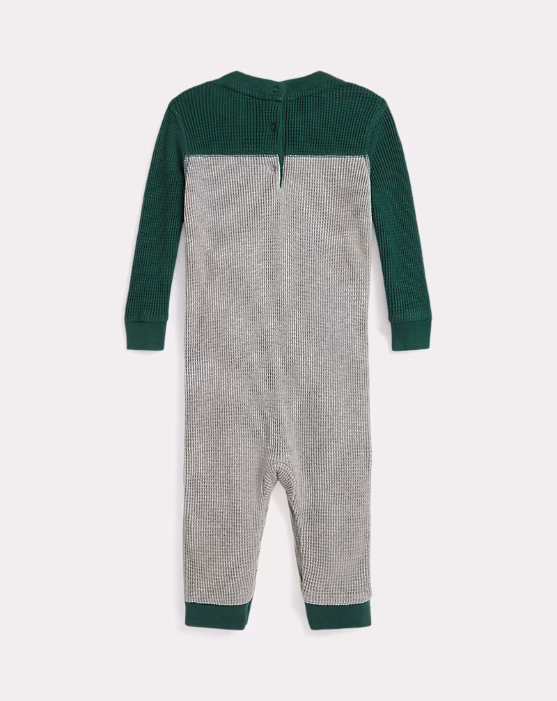 ロゴ ワッフルニット コットン カバーオール
