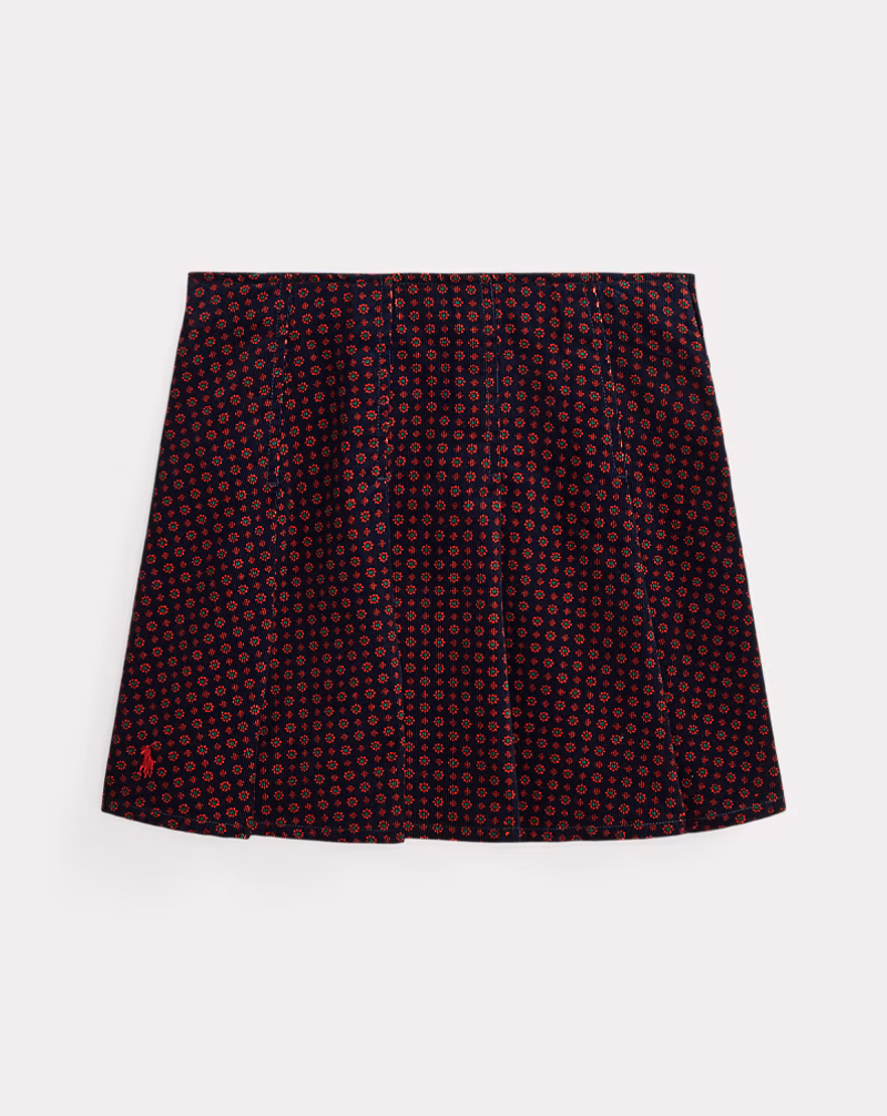 フローラル プリーテッド コーデュロイ スカート