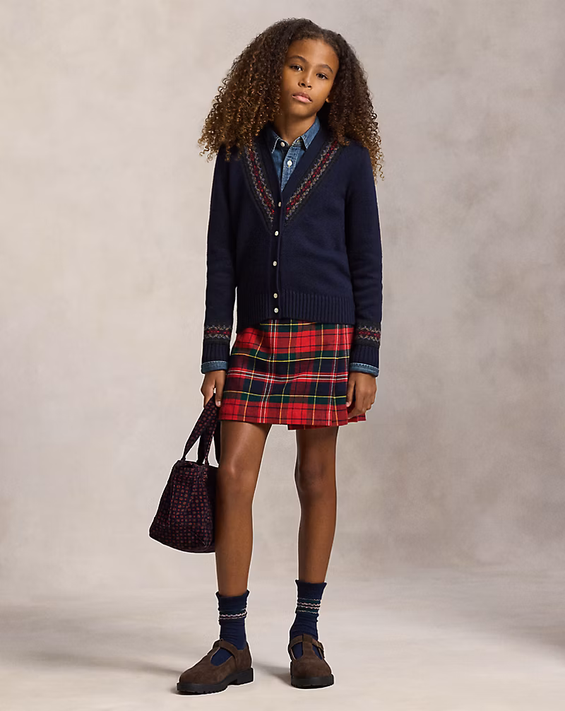 チェック フェイクラップ コットン フランネル スコート