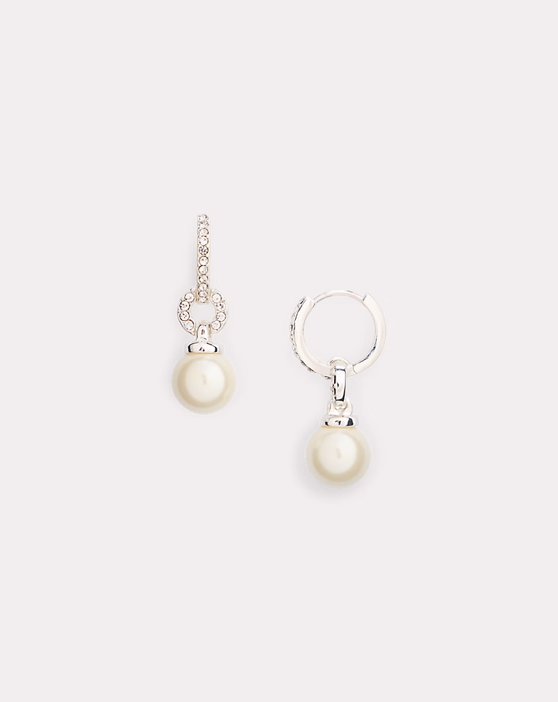 パヴェ フェイクパール ハギー ピアス