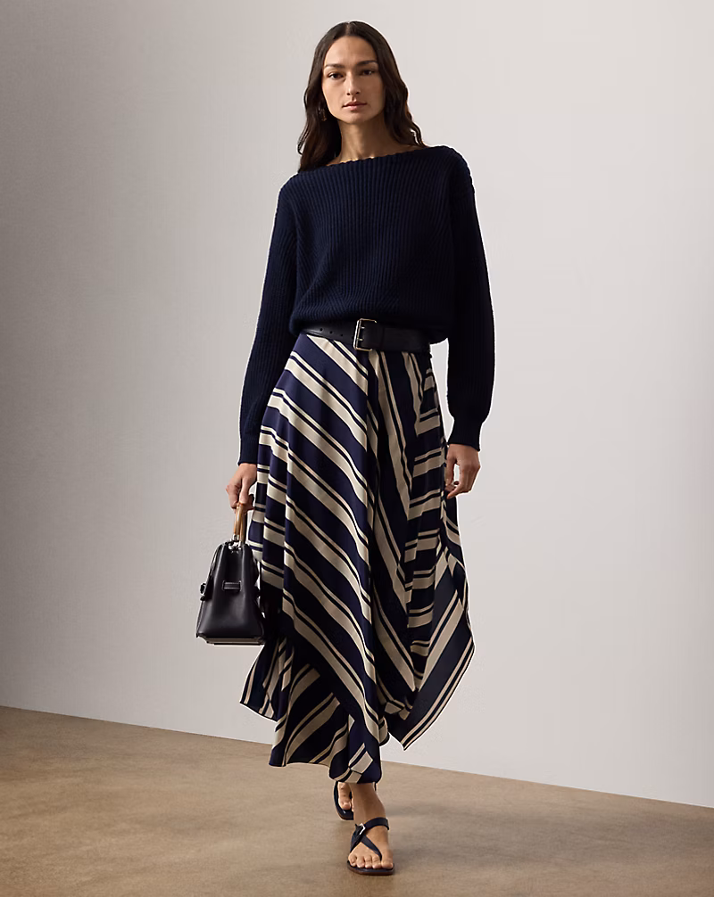 Tilda ストライプド クレープデシン スカート