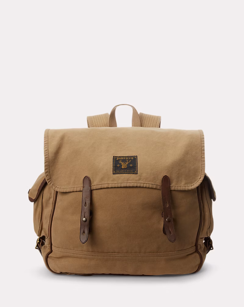 レザートリム キャンバス バックパック