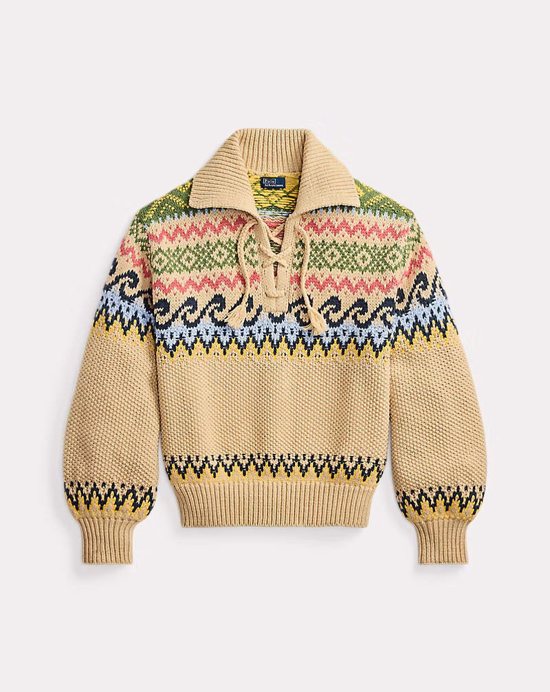 フェア アイル レースアップ セーター