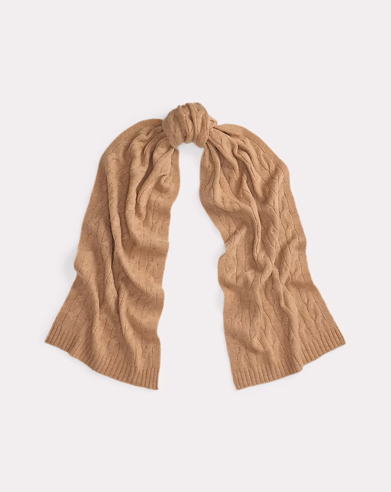 ケーブルニット カシミヤ スカーフ