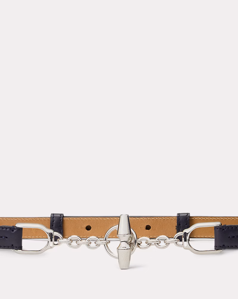 カーフスキン トグル スキニー ベルト