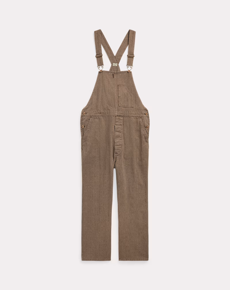 ストライプド ジャスペ ヘリンボーン オーバーオール