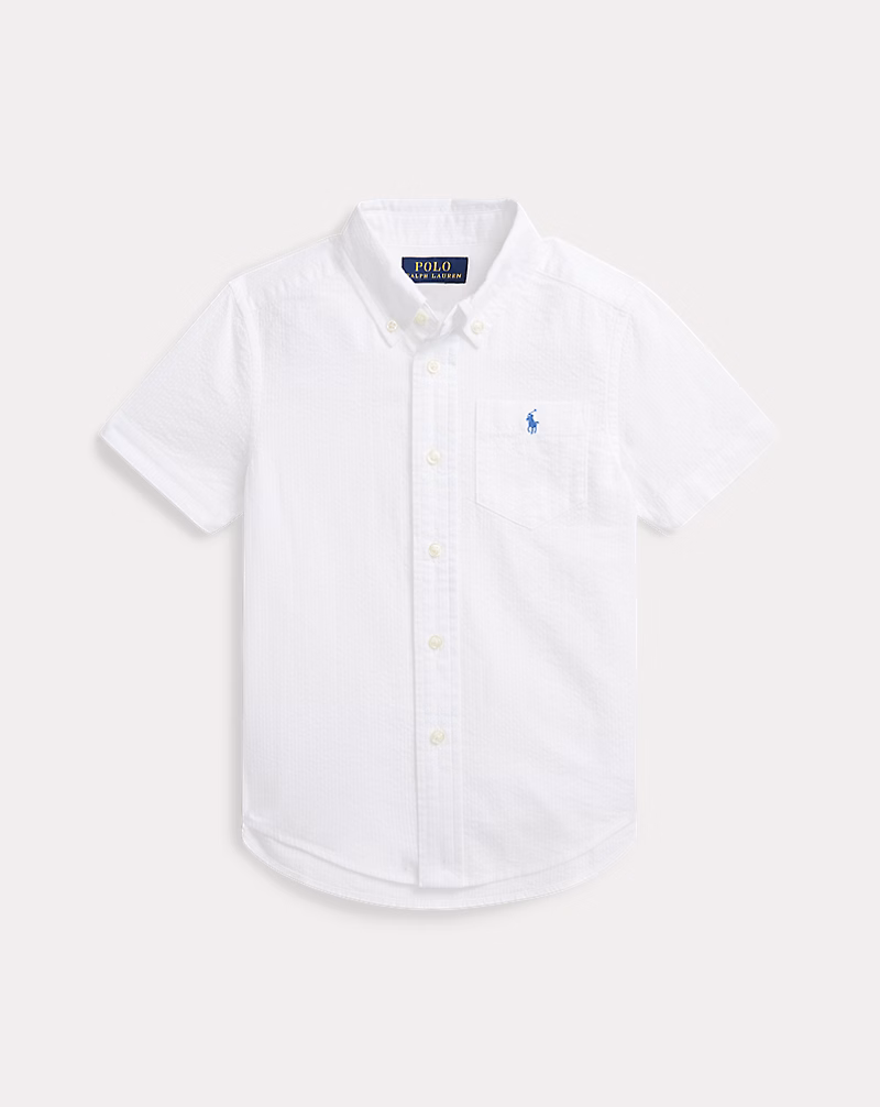 コットン シアサッカー ショートスリーブ シャツ