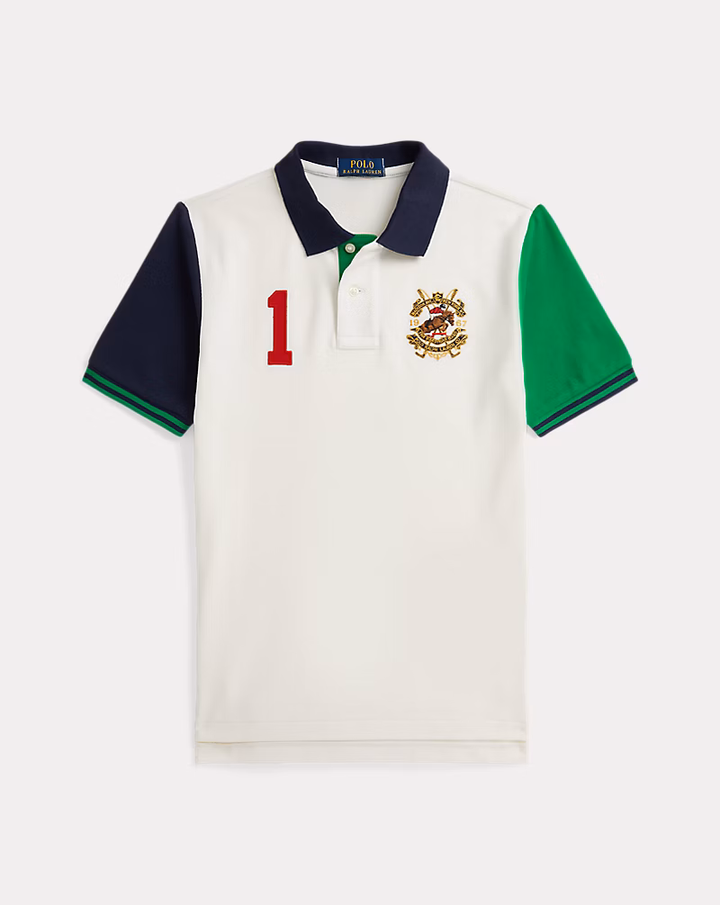 カラーブロック メッシュ ポロシャツ