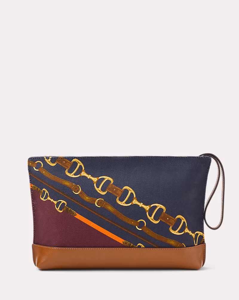 ベルティングプリント キャンバス ラージ ポーチ