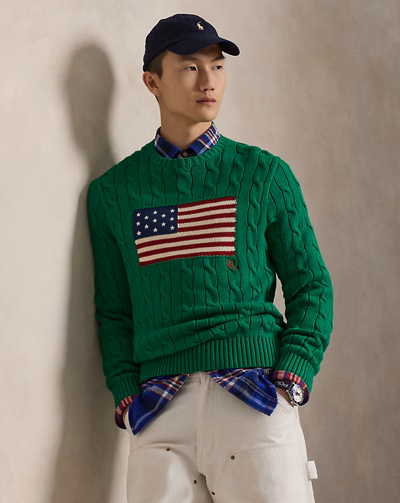 アイコニック ケーブルニット フラッグ セーター