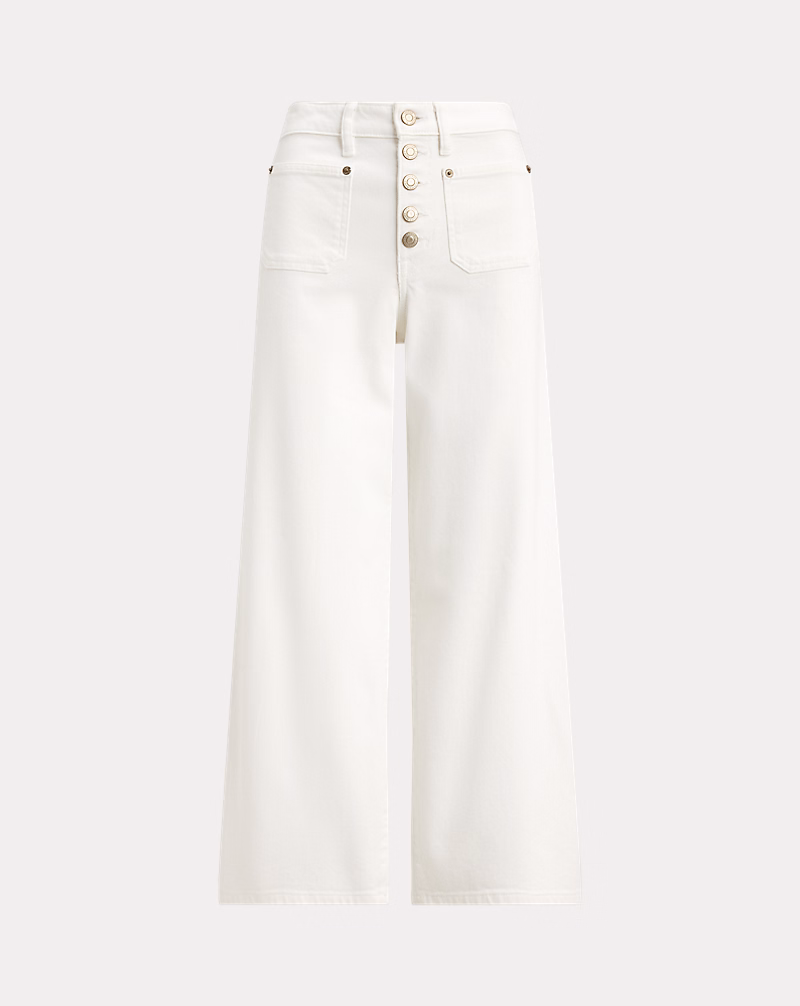 ハイライズ ワイドレッグ クロップド ジーンズ