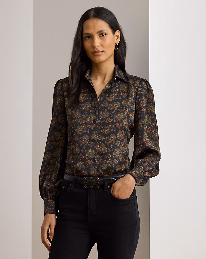 ペイズリー シャルムーズ ブルゾンスリーブ シャツ