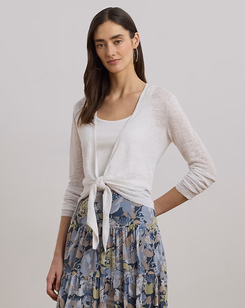 タイフロント リネン カーディガン