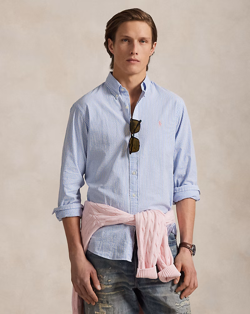 クラシック フィット シアサッカー シャツ