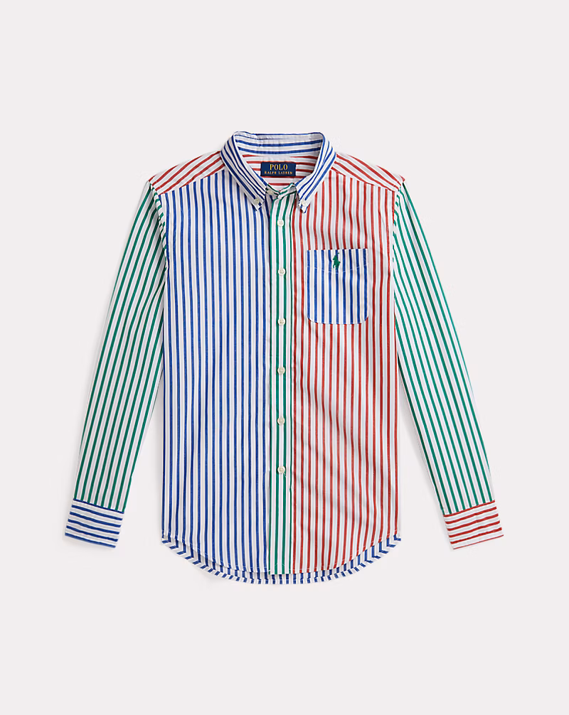 ストライプド コットン ポプリン ファン シャツ