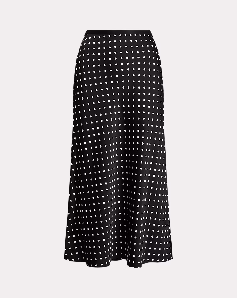 ポルカドット サテン スカート