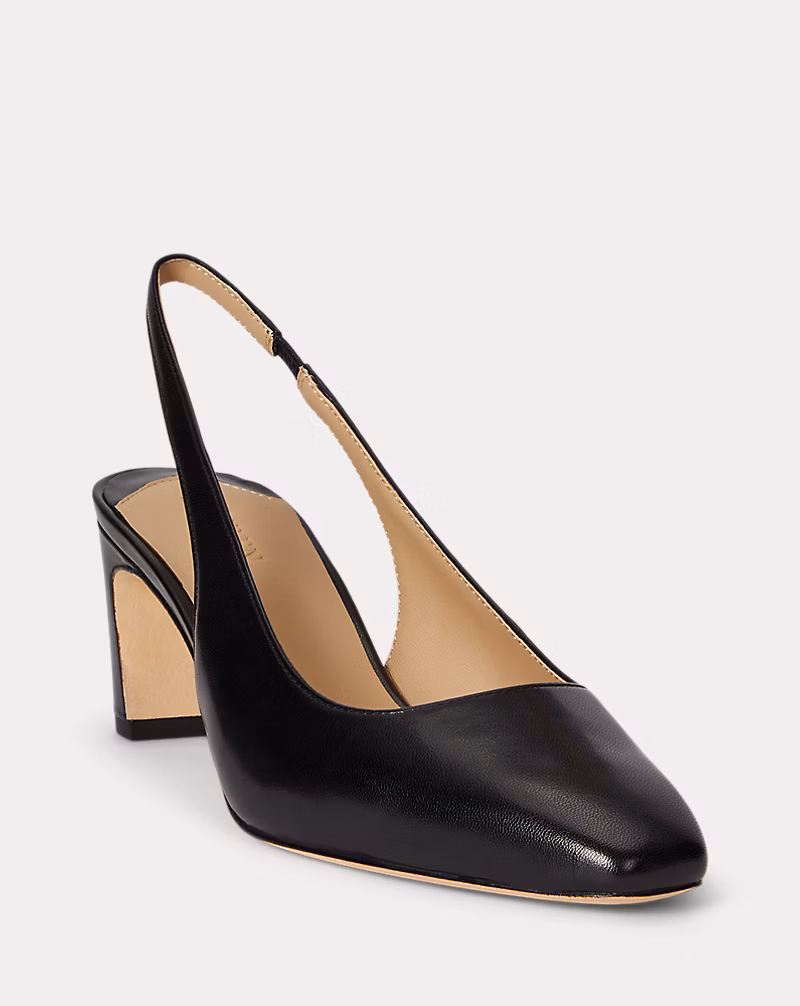 Klaire レザー バックストラップ パンプス