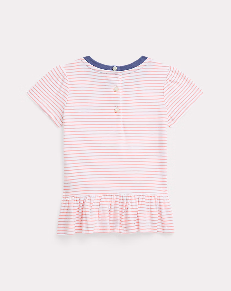 ロゴ コットン ジャージー ペプラム Tシャツ