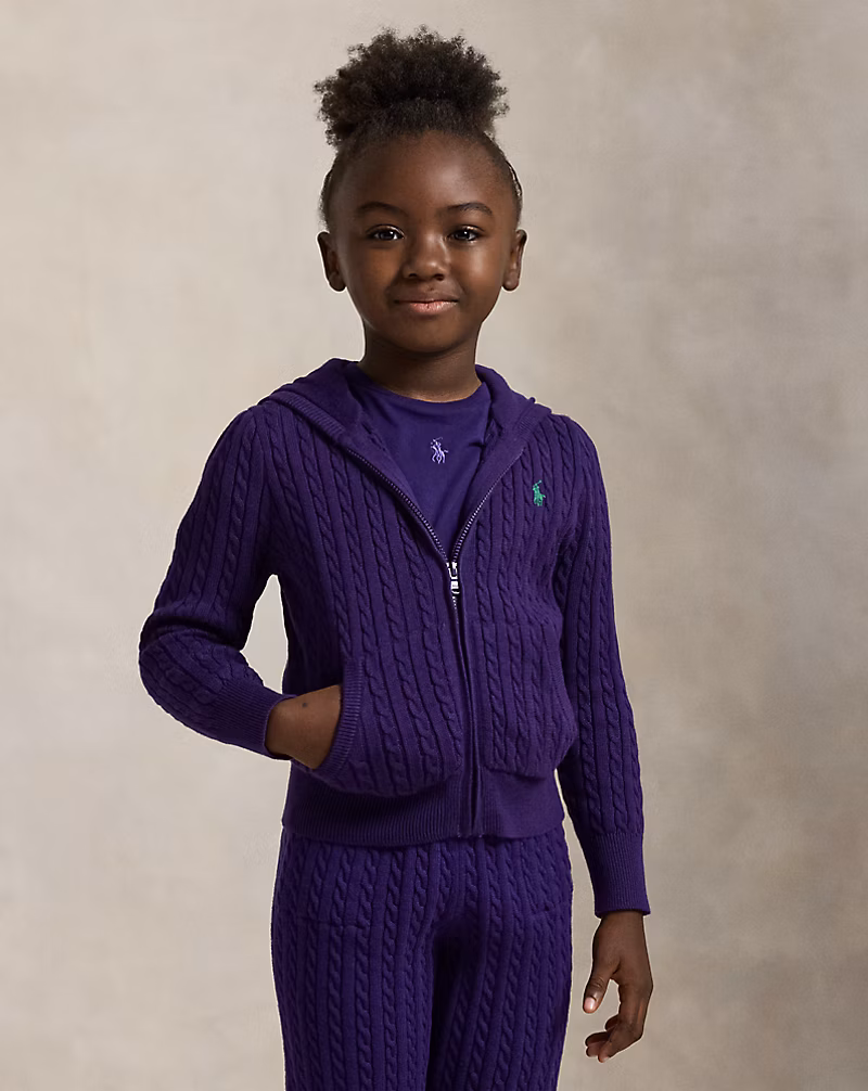 ミニケーブル コットン フルジップ フーディ