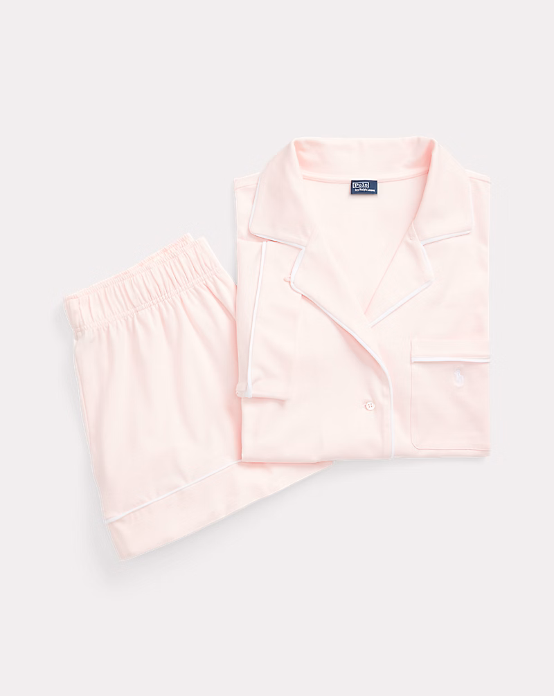 パイプド ジャージー ショートスリーブ パジャマ セット