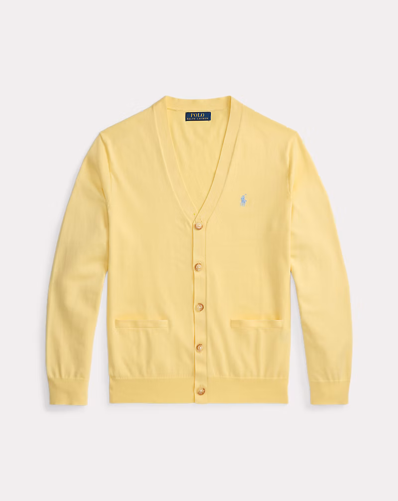 コットン Vネック カーディガン