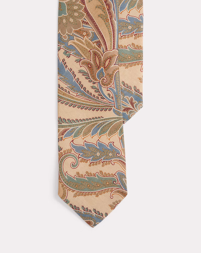 ペイズリープリント リネン ネクタイ