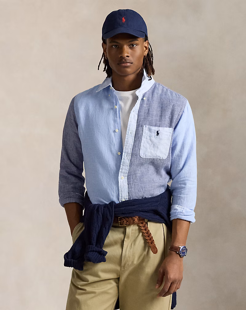 クラシック フィット リネン ファン シャツ