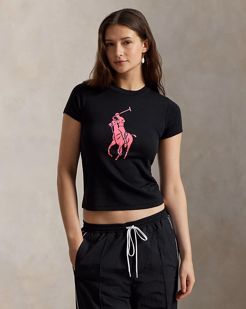Pink Pony コットン クルーネック Tシャツ