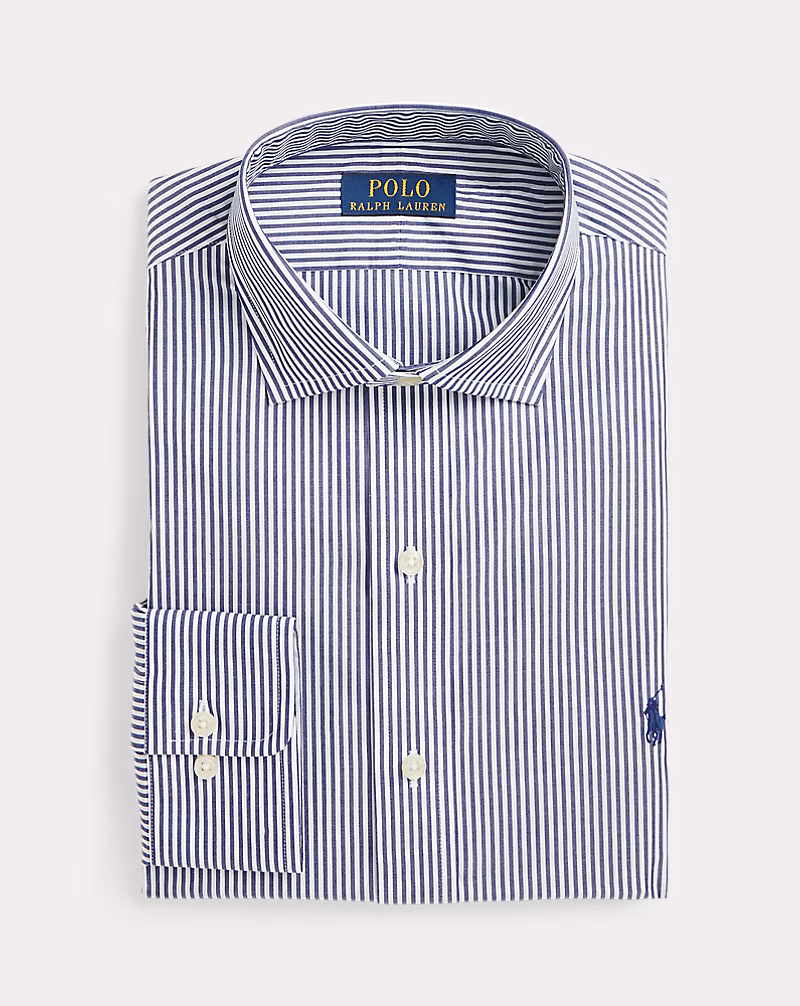 クラシック フィット ストライプド ポプリン シャツ