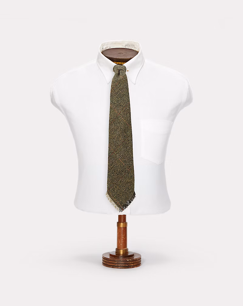 ハンドメイド フリンジ ツイード ネクタイ