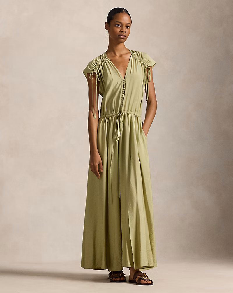 タイショルダー クレープ ドレス