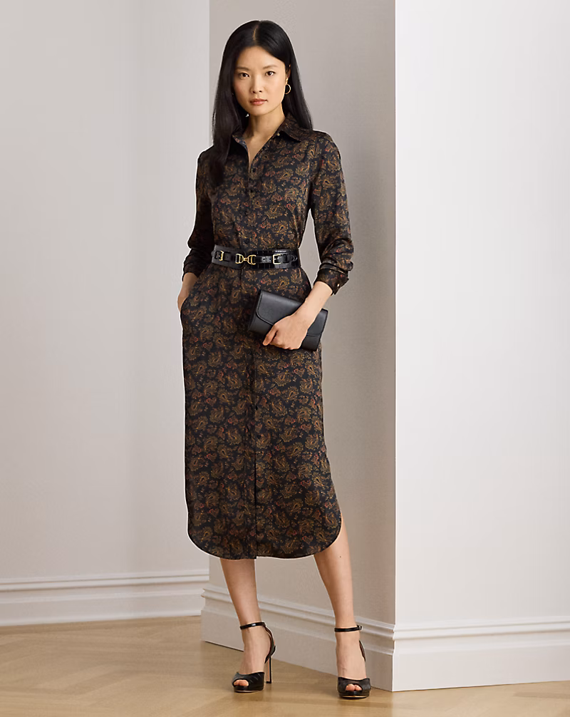 ペイズリー シャルムーズ シャツドレス