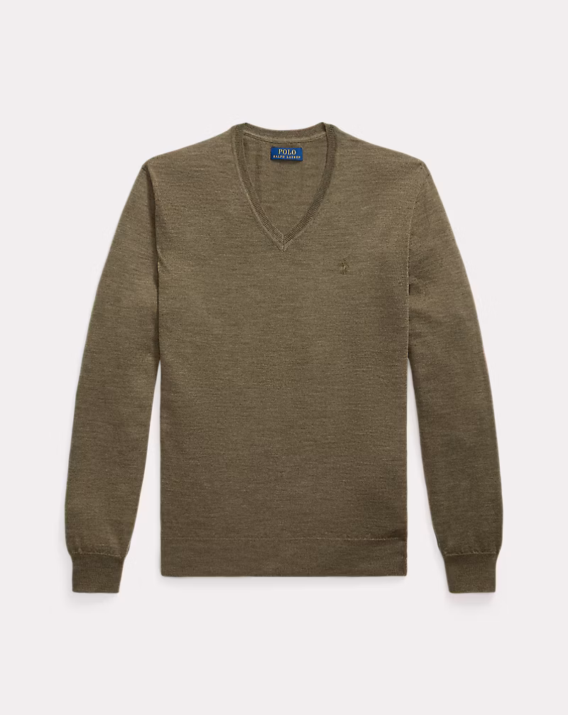 スリム フィット ウォッシャブル ウール Vネック セーター