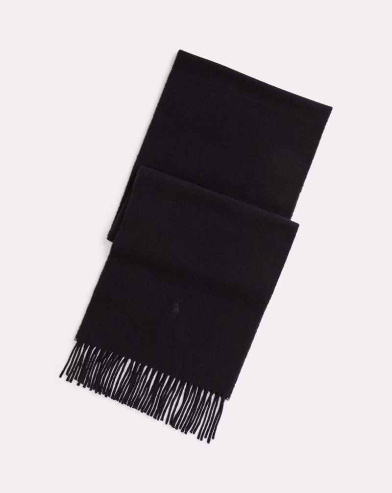 フリンジ カシミヤウール マフラー