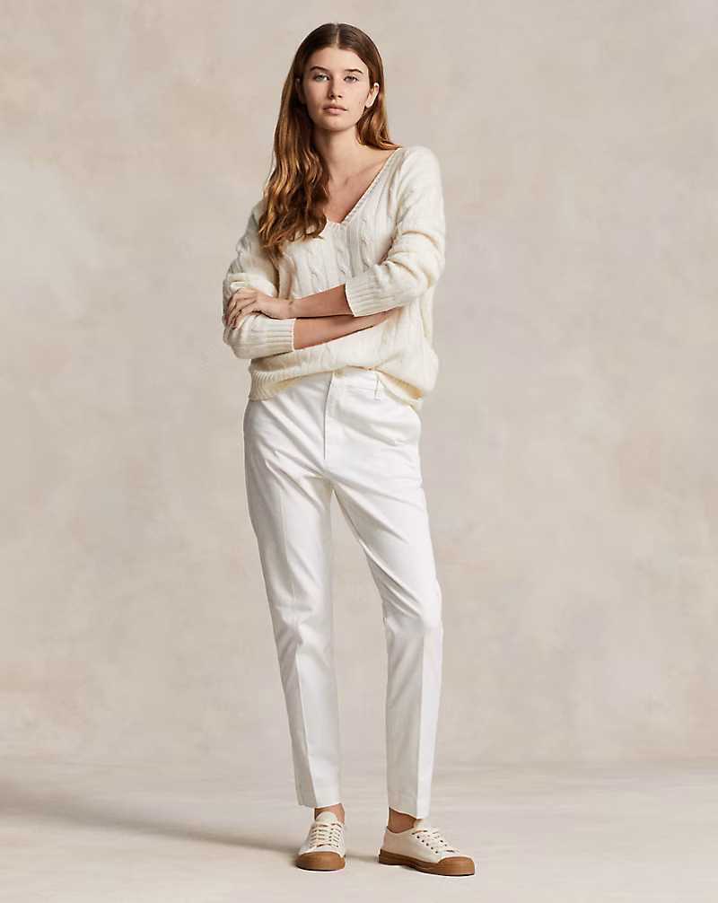 クロップド スリム フィット ツイル チノ パンツ