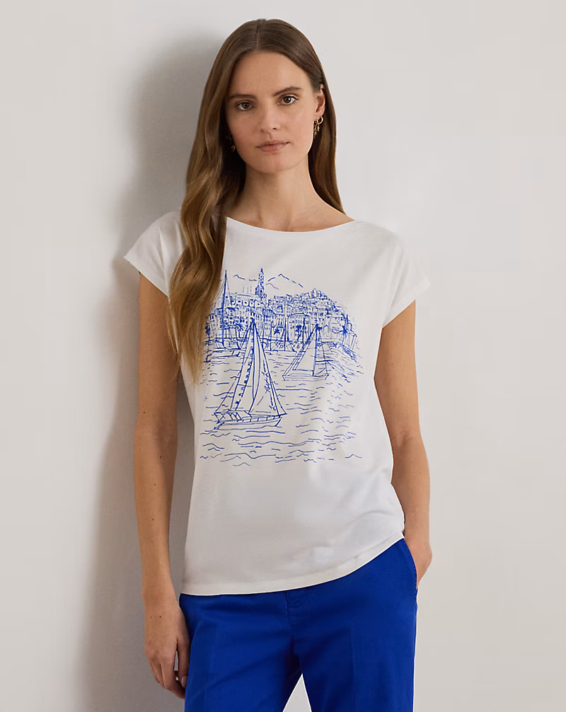 グラフィック コットンモダール ジャージー Tシャツ