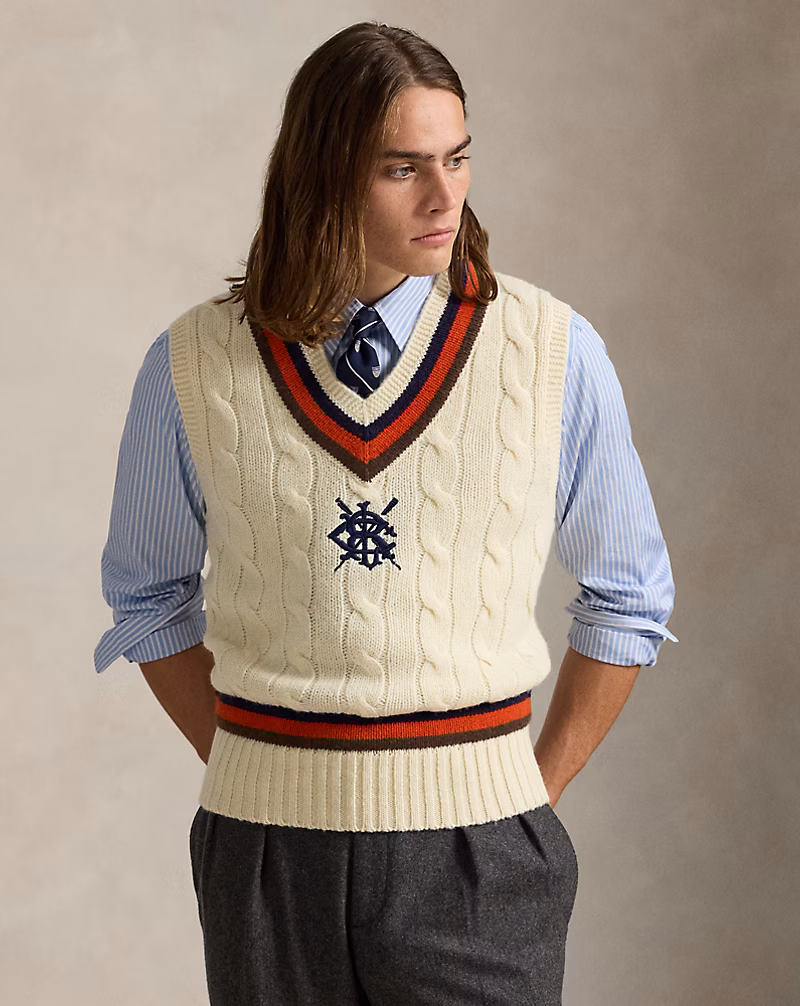ウールブレンド クリケット セーター ベスト