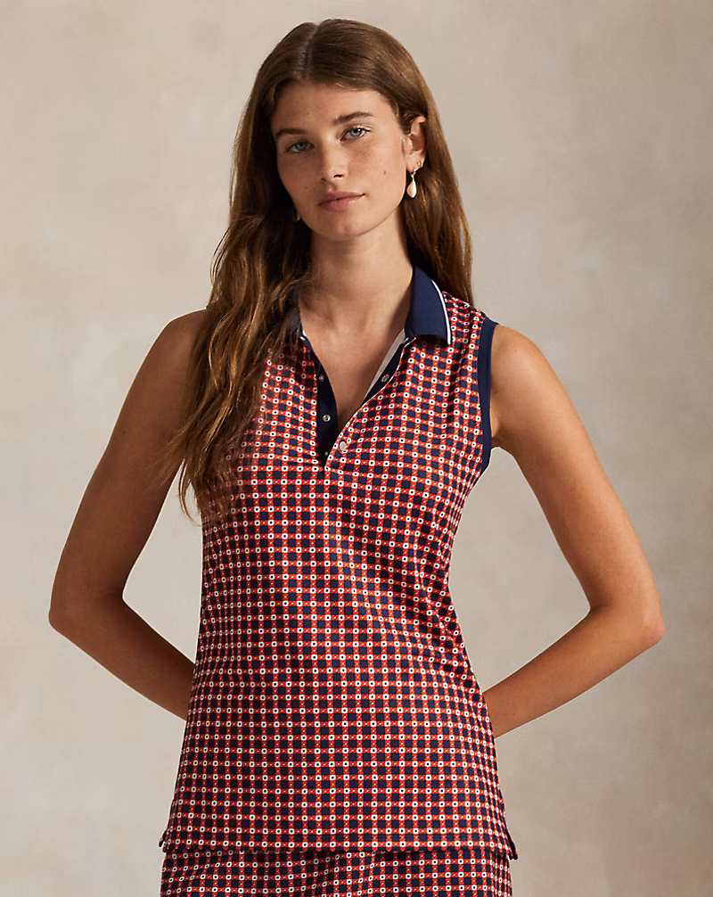 テーラード フィット スリーブレス ポロシャツ