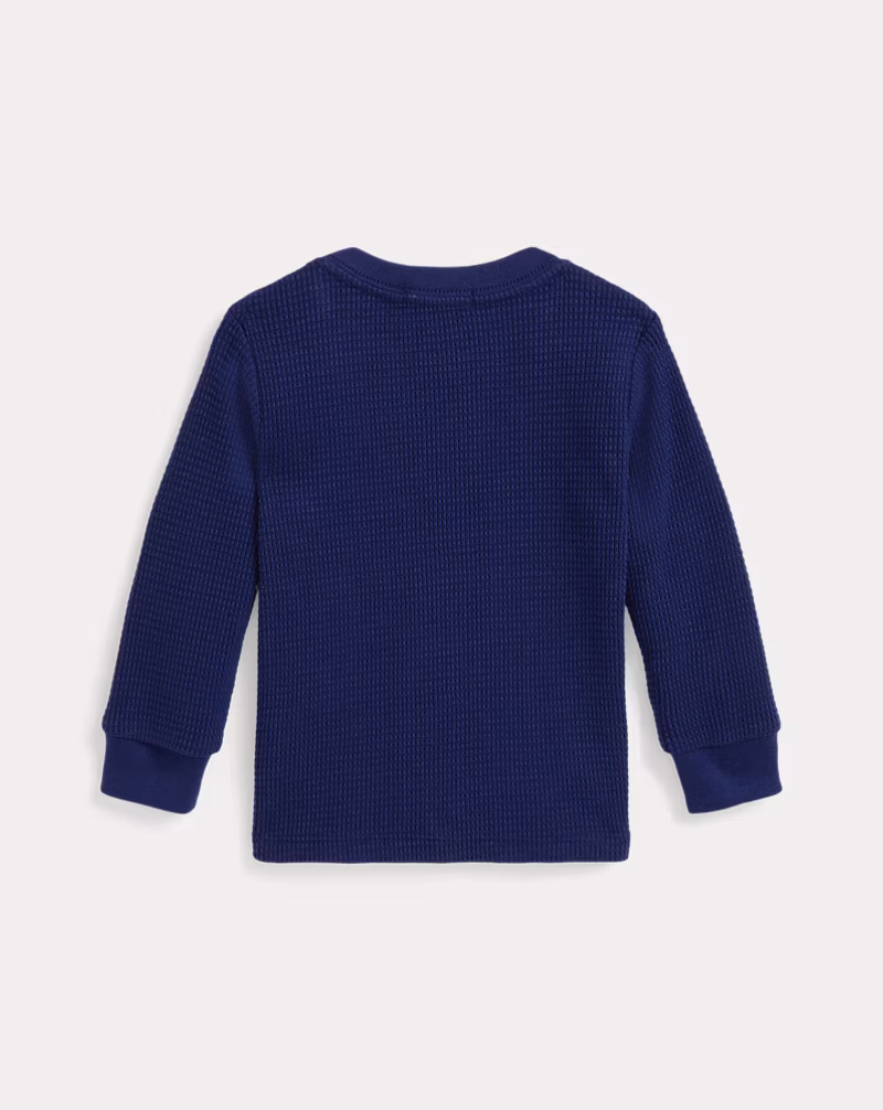 ワッフルニット コットン ロングスリーブ Tシャツ