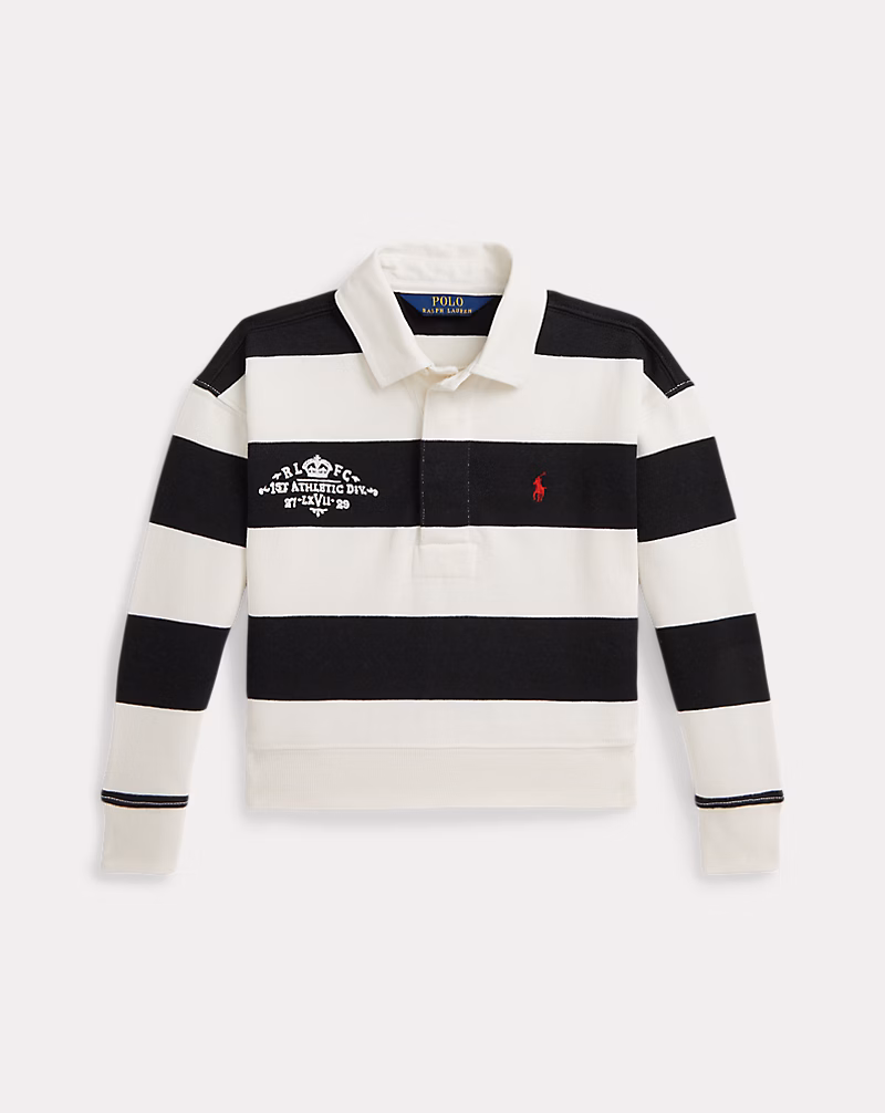 エンブロイダリー フリース ラグビー スウェットシャツ