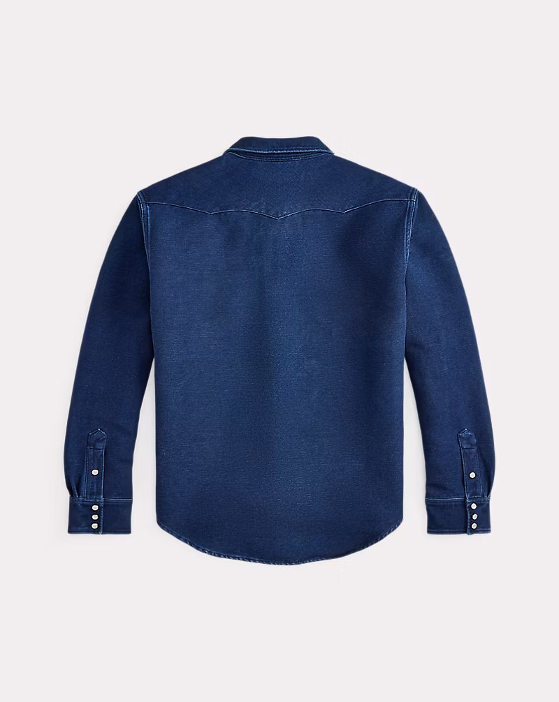 スリム フィット インディゴ シャモア ウエスタン シャツ